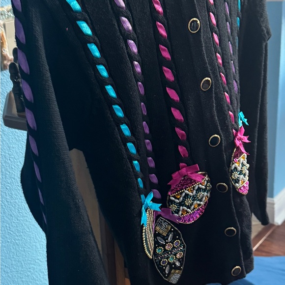 New.  Beautiful colors of Christmas Ornaments.  Ribbons and sequins. - Picture 7 of 12